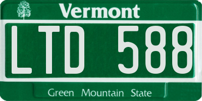 VT license plate LTD588