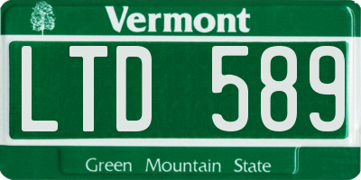 VT license plate LTD589