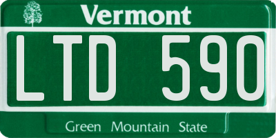 VT license plate LTD590