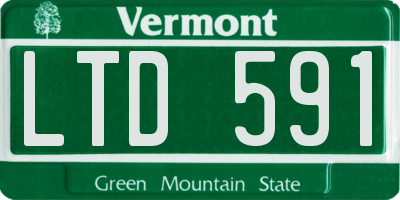 VT license plate LTD591