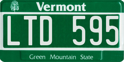 VT license plate LTD595
