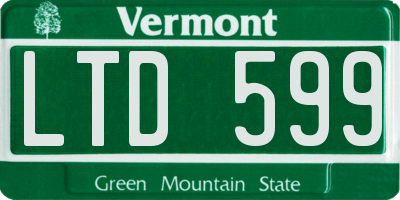 VT license plate LTD599