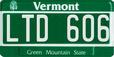 VT license plate LTD606