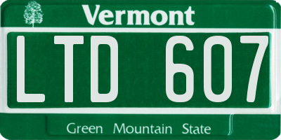 VT license plate LTD607