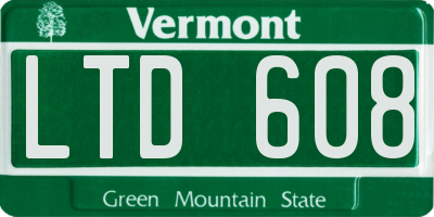 VT license plate LTD608