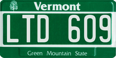 VT license plate LTD609