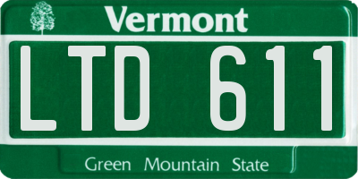 VT license plate LTD611