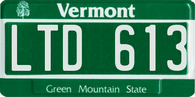 VT license plate LTD613