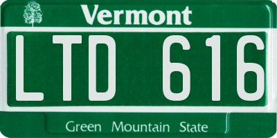 VT license plate LTD616