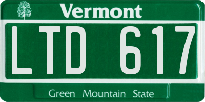 VT license plate LTD617