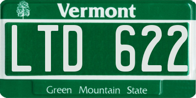VT license plate LTD622