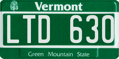 VT license plate LTD630