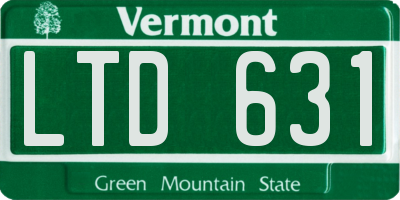VT license plate LTD631