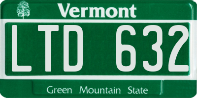 VT license plate LTD632