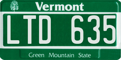 VT license plate LTD635
