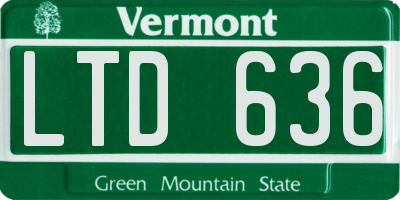 VT license plate LTD636