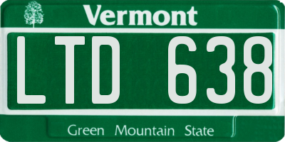 VT license plate LTD638
