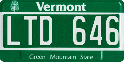 VT license plate LTD646