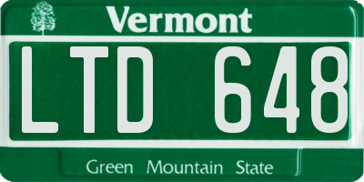 VT license plate LTD648