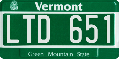 VT license plate LTD651