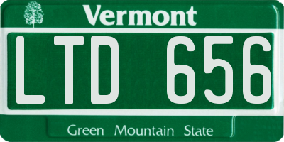 VT license plate LTD656