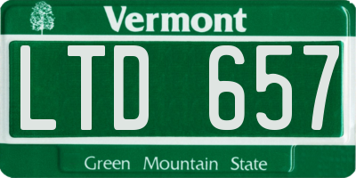 VT license plate LTD657