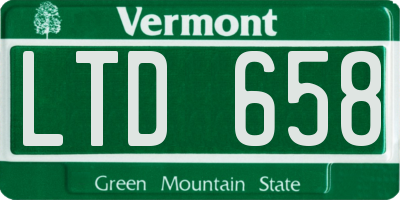 VT license plate LTD658