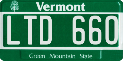 VT license plate LTD660