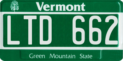 VT license plate LTD662