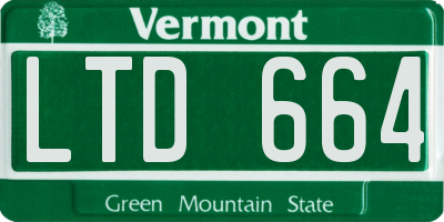 VT license plate LTD664