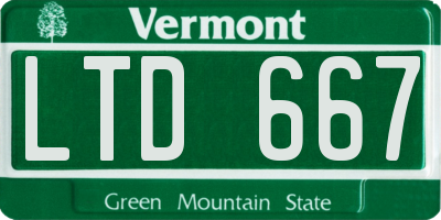 VT license plate LTD667