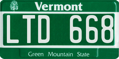 VT license plate LTD668