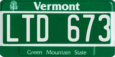 VT license plate LTD673