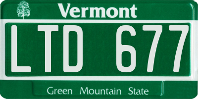 VT license plate LTD677