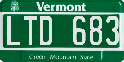 VT license plate LTD683