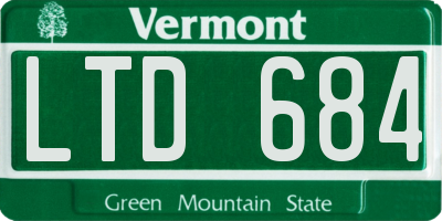 VT license plate LTD684