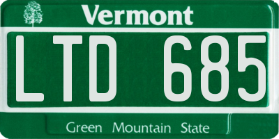 VT license plate LTD685