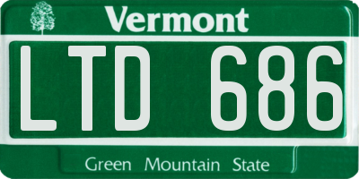 VT license plate LTD686