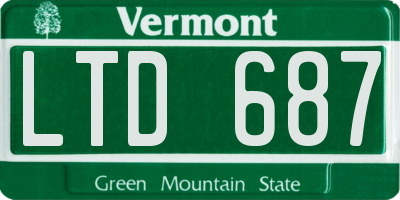 VT license plate LTD687