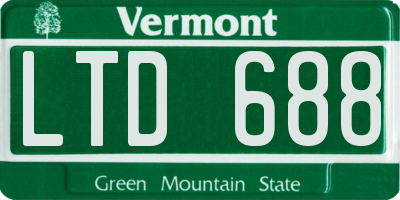 VT license plate LTD688