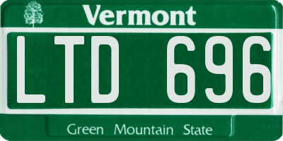 VT license plate LTD696