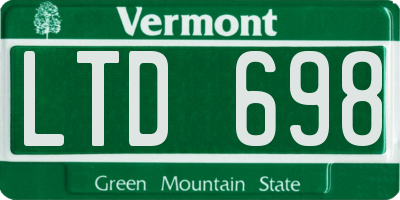 VT license plate LTD698