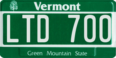 VT license plate LTD700