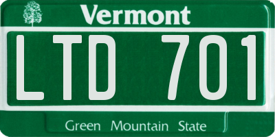 VT license plate LTD701