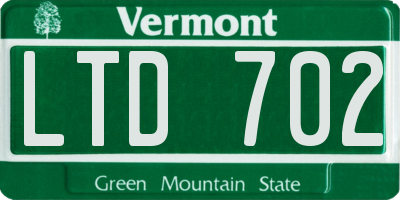 VT license plate LTD702