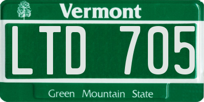 VT license plate LTD705