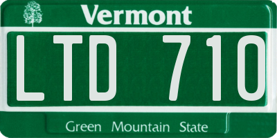 VT license plate LTD710
