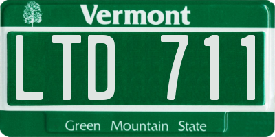 VT license plate LTD711