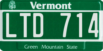 VT license plate LTD714