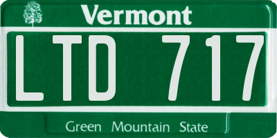 VT license plate LTD717
